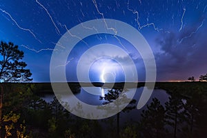 Electric Night Sky: A Stunning Display of Lightning Storm