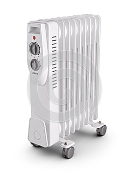 Electric oil filled heater. 3d