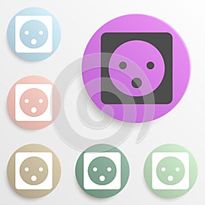 electric outlet badge color set. Simple glyph, flat vector of web icons for ui and ux, website or mobile application