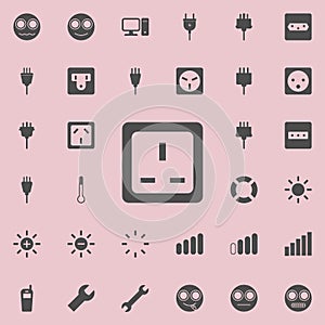 electric outlet icon. Detailed set of Minimalistic icons. Premium quality graphic design sign. One of the collection icons for w