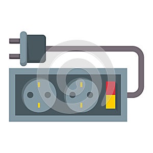 Electric outlet illustration energy socket electrical plug european appliance interior vector icon.