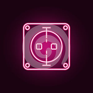 electric outlet neon icon. Elements of web set. Simple icon for websites, web design, mobile app, info graphics