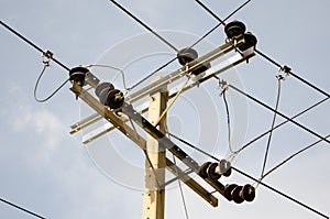 Electric pillar with transformer in the electric network