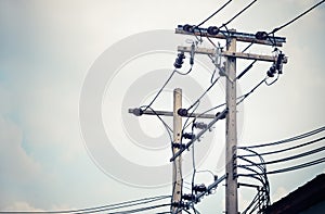 Electric pillar with transformer in the electric network