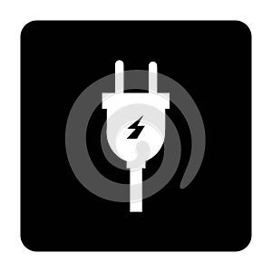 Electric plug icon on black background drawing by illustration