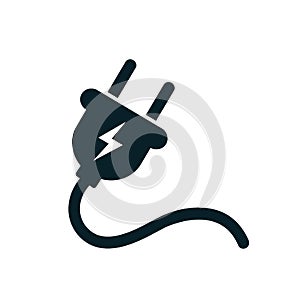 Electric plug icon with cord Ã¢â¬â vector photo