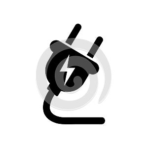 Electric plug icon with cord â€“ for stock