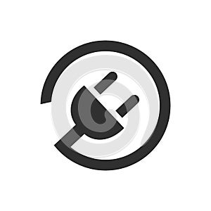 Electric plug icon with cord â€“ vector