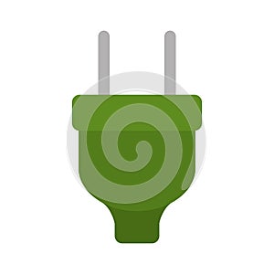 Electric plug icon in green color