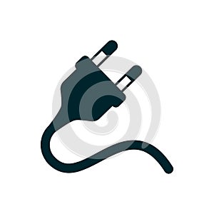 Electric plug icon sign with cord â€“ vector