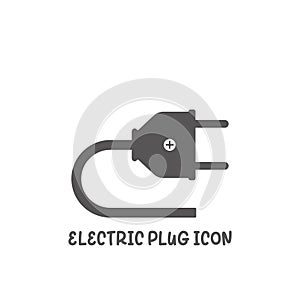 Electric plug icon simple flat style vector illustration