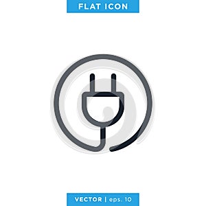 Electric Plug Icon Vector Design Template.