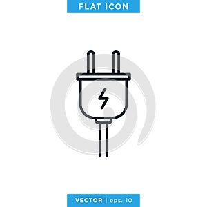 Electric Plug Icon Vector Design Template.