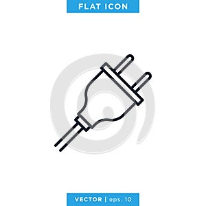 Electric Plug Icon Vector Design Template.