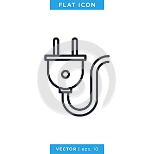 Electric Plug Icon Vector Design Template.