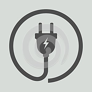 Electric plug icon. Vector illustration.
