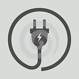 Electric plug icon. Vector illustration. photo