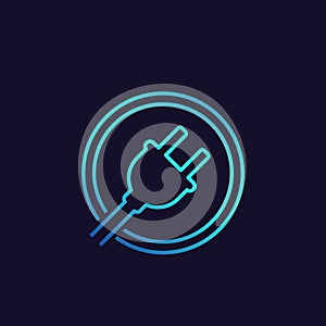 Electric plug icon, vector logo