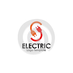 Electric plug in logo design vector template