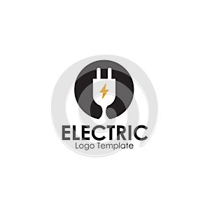 Electric plug in logo design vector template