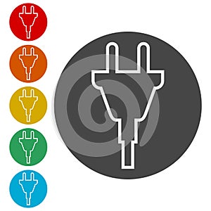 Electric plug sign icon, Power energy symbol