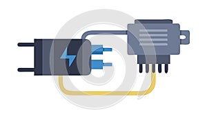 Electric Plug and Socket Vector for Power Connection & Charging, vector design Generative AI