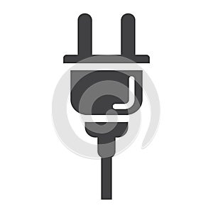 Electric plug solid icon, power and appliance