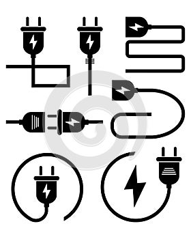 Electric plug vector. Plug icon. Socket, charging cable, power. Vector illustration.