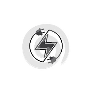 Electric plug. Vector logo icon template