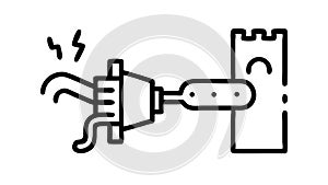 Electric Plug Wall Socket Vector Icon, vector design Generative AI