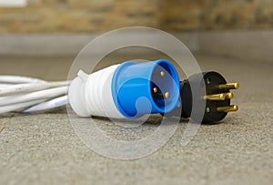 Electric plug with wires for connecting the generator. Special electrical plugs for the output of the received electricity.