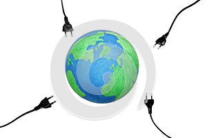 Electric plugs on earth