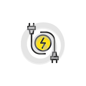 Electric plugs filled outline icon