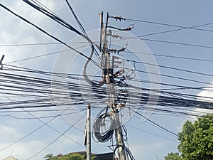 Electric Pole Wires in Summer