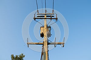 Electric post and power line