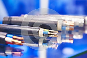 Electric power cable in cut cross section