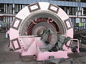 Electric power generator and steam turbine during repair