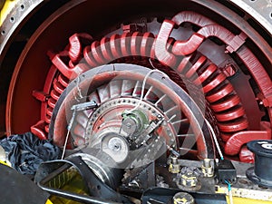 Electric power generator and steam turbine during repair at power plant