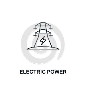 Electric Power icon outline style. Premium pictogram design from power and energy icon collection. Simple thin line element. Elect