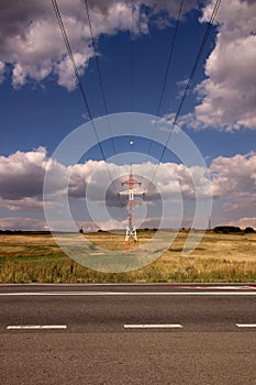 Electric power line and road