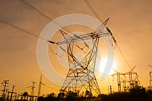 Electric power lines coming out from a substation at Foz do Iguazu