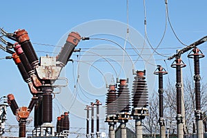 Electric power lines at the plant