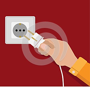 Electric power plug holding in hand