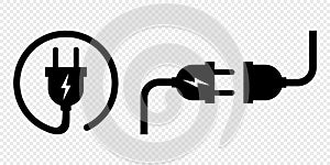 Electric power plug vector icons