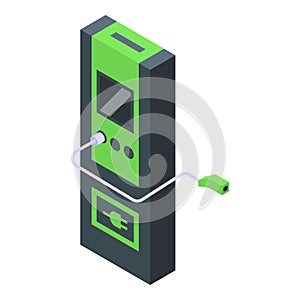 Electric power station icon isometric vector. Ecology electric