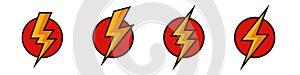 Electric Power Thunder Flash Bolt Vector Icon