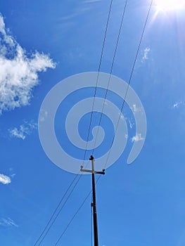 Electric pylon on a sunny day