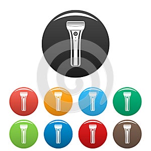 Electric razor icons set color