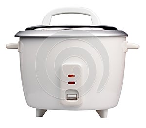 Electric rice cooker isolated on white