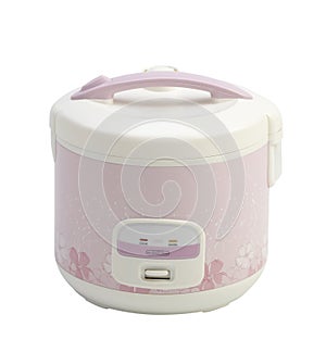 Electric rice cooker pot isolated on white